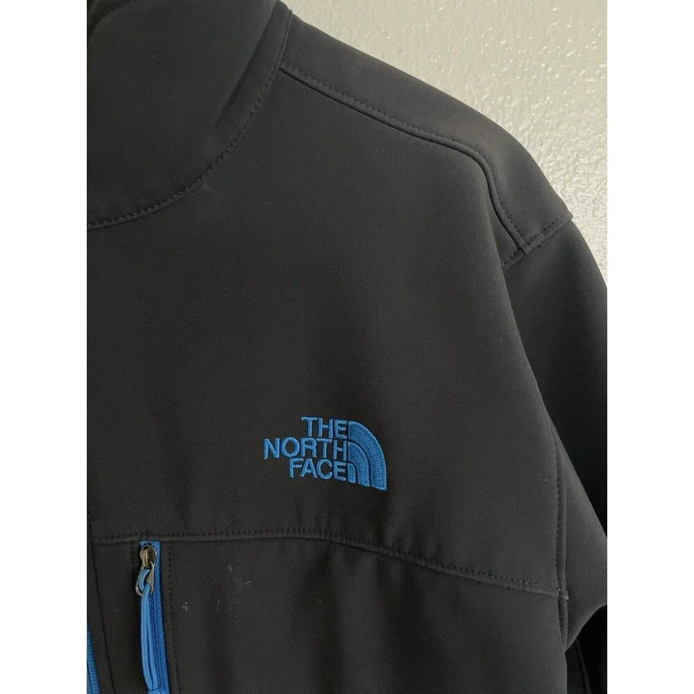 The North Face Apex Bionic Softshell Jacket Mens Medium Black Blue Full Zip